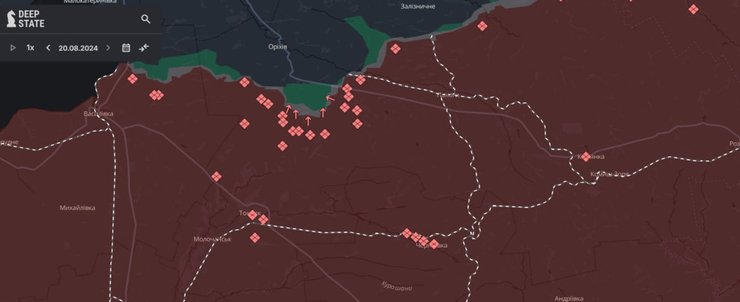 Ситуация на Запорожском направлении по версии DeepState
