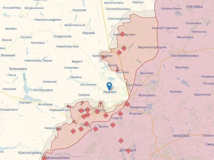 карта, бойові дії, обстріл, авдіївка, війна, ракети, наступ,