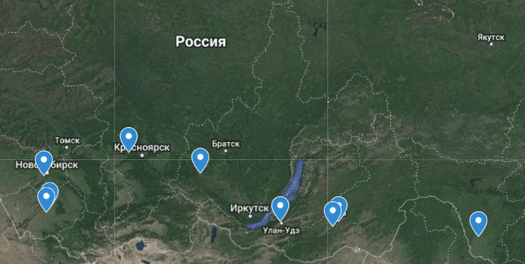 Карта баз хранения военной техники