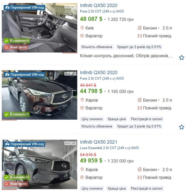 Infiniti QX50, новый, цена,