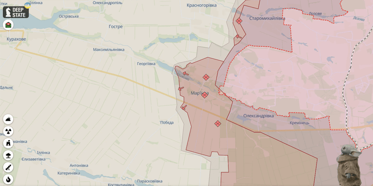 Марьинка, карта боев DeepState