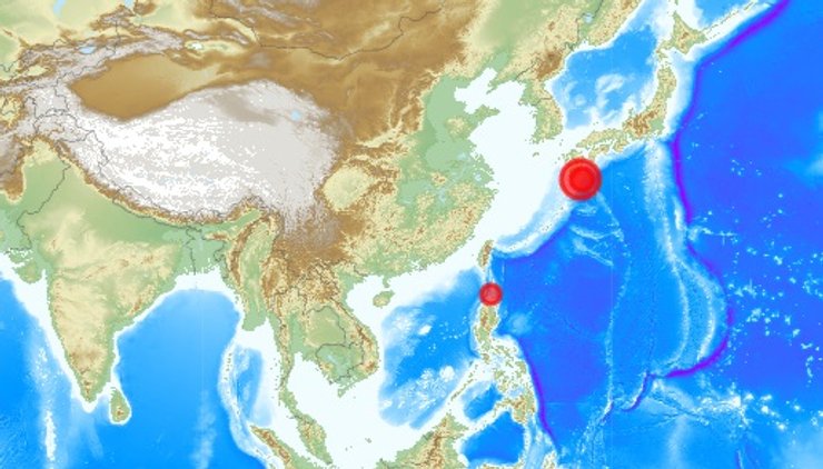 землетрясение япония