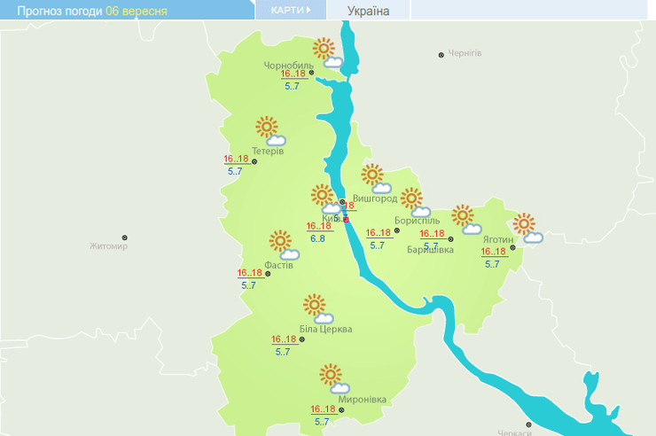 Погода завтра Київська область Київ синоптики Укргідрометеоцентр смог