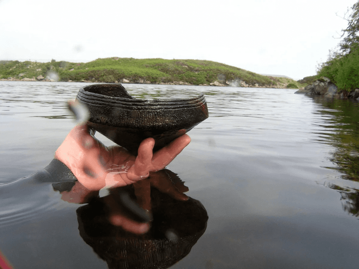 горшок, вода, озеро, рука, фото