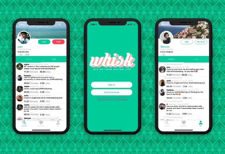 Whisk, Twitter, приложение, знакомства