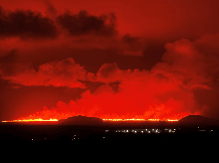 Исландия, вулкан, извержение