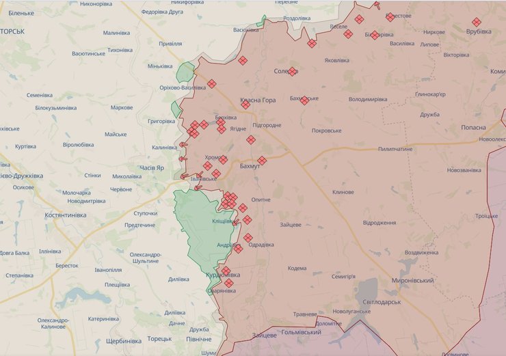 карта боев Часов Яр