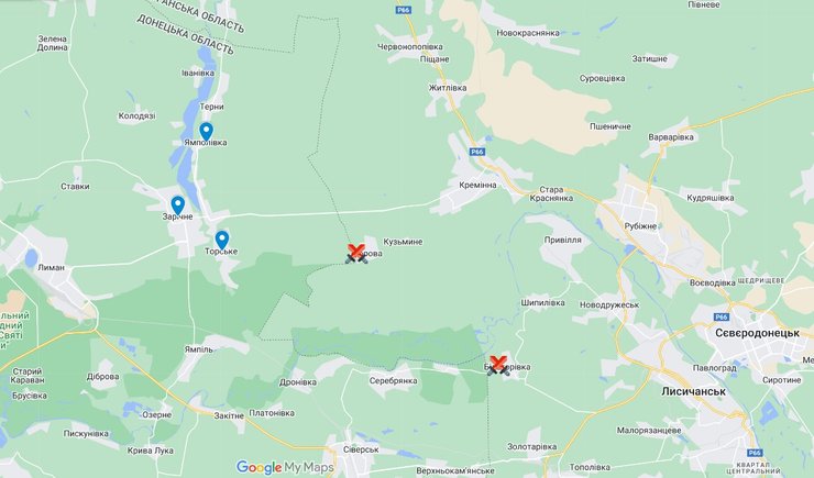 Лиман, Торское, Диброва, Белогоровка