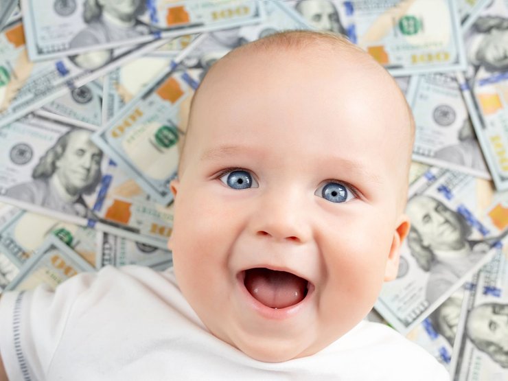 малыш, деньги, снимок