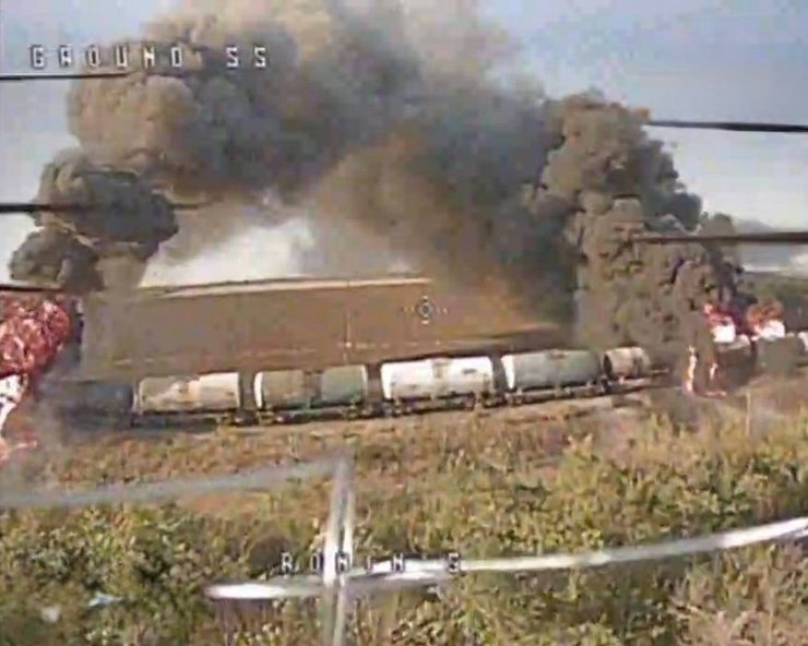 FPV-дрон СОУ вдарив по потягу з пальним ЗС РФ на ТОТ Запорізької області