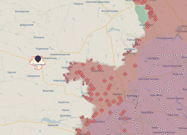 Войска РФ приближаются к Покровску