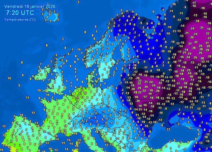 Погода в Украине и Европе 16 января