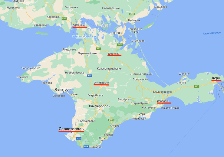 карта, Крим, мережа полігонів