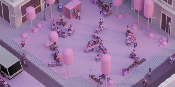 Ford представил трансформер скамейки и электросамоката.