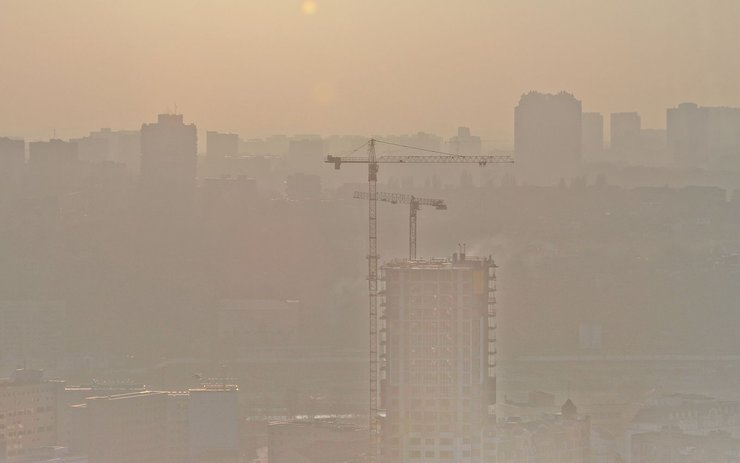 фото, смог над городом