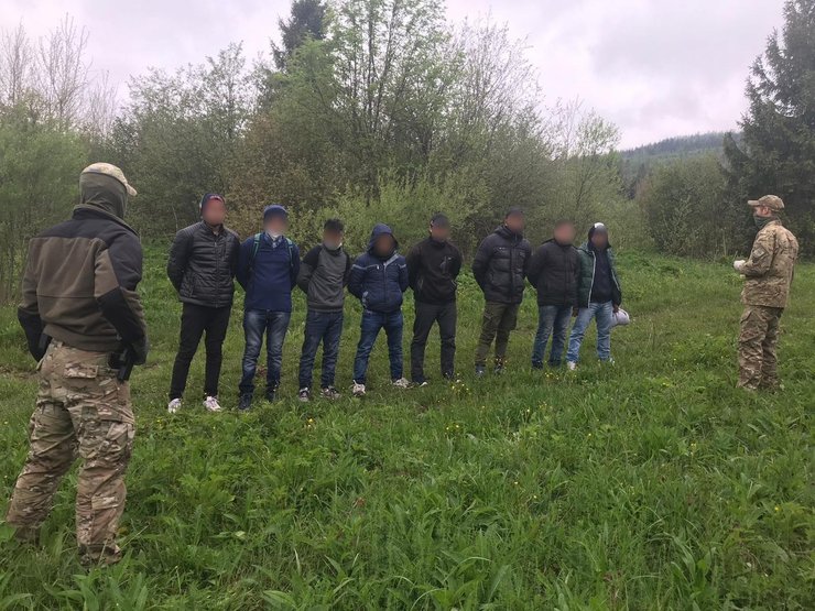 незаконні мігранти, ліс, затримання