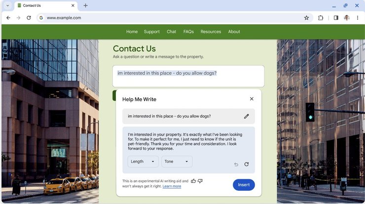 Google Chrome искусственный интеллект тексты тексты