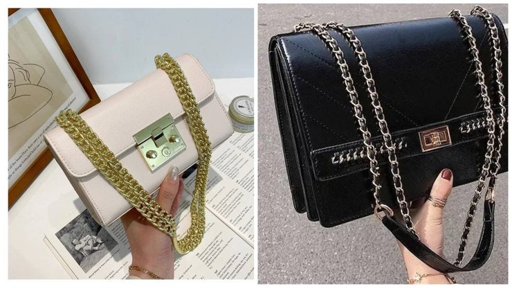 Маленькие сумки с цепями и большим количеством железной фурнитуры — антитренд лета 2024