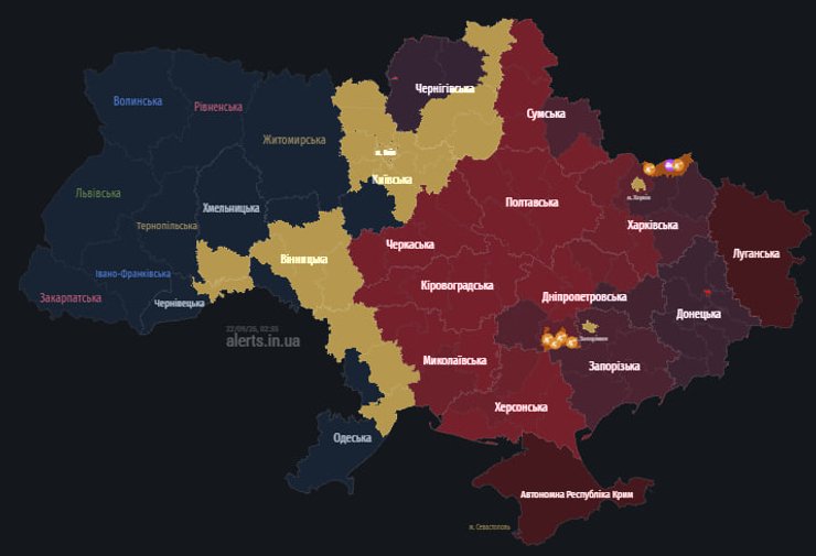 карта повітряних тривог