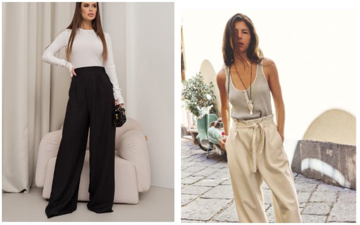 Брюки с высокой талией