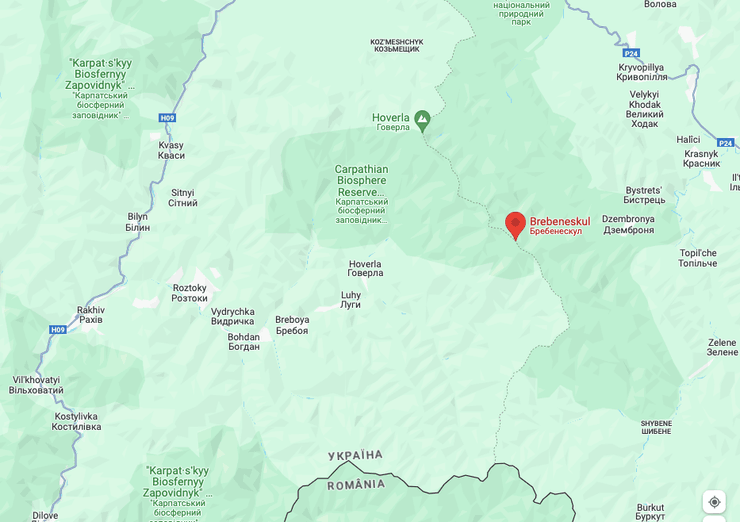 Озеро Бребенескул на карті