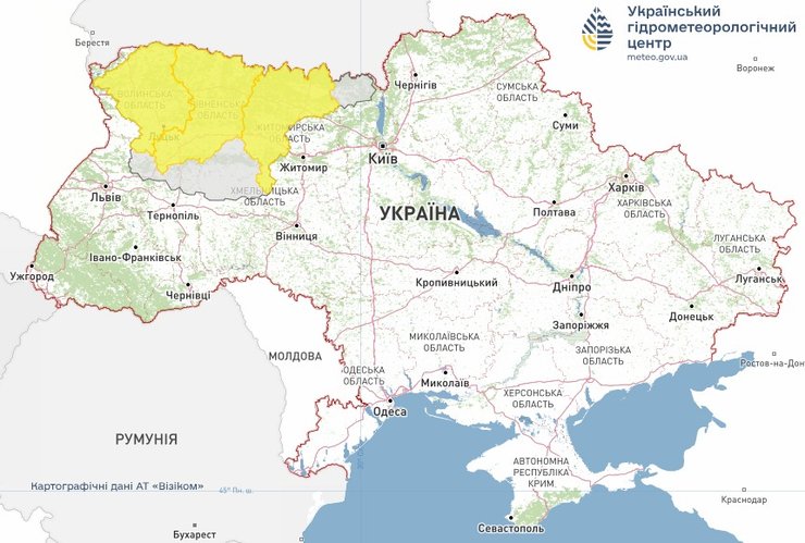 Негода в Україні за прогнозом Укргідрометцентру