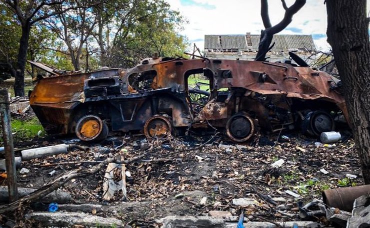 Разбитая техника ВС РФ во время контрнаступления Украины