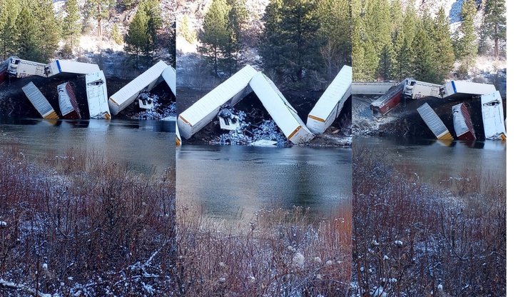 Авария, поезд, поезд сошел с рельсов, река, крушение