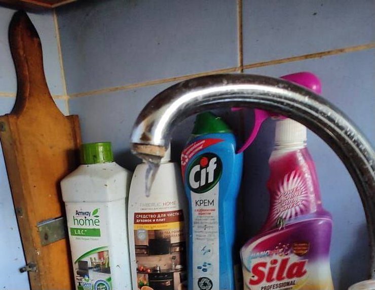 кран, вода, лід, кухня