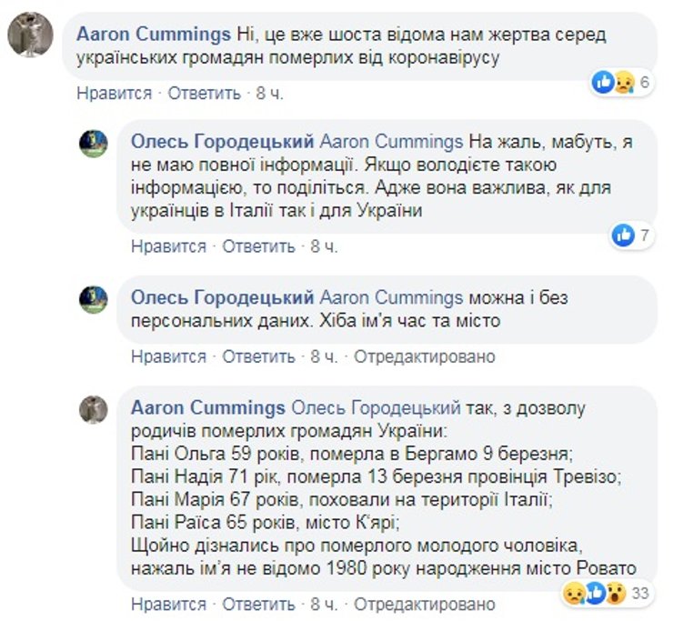 смерть украинцев в италии