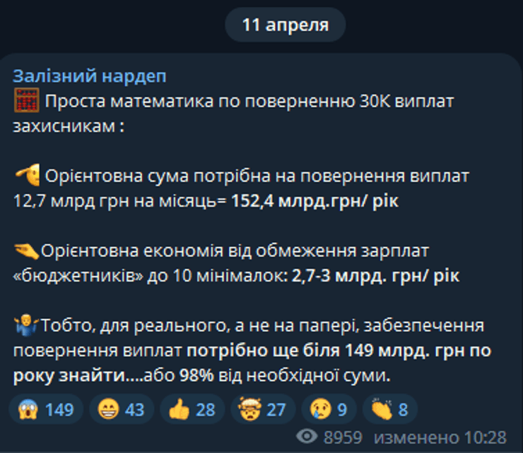 ярослав железняк, надбавки, виплати, 30 тисяч, повернули 30 тисяч