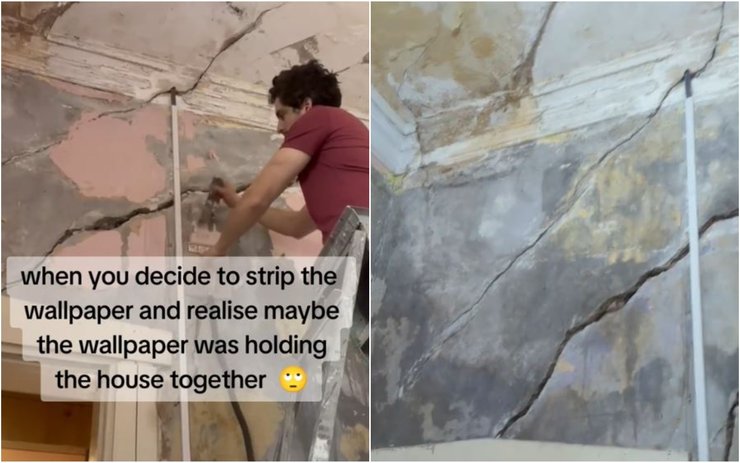 Мужчина начал ремонт в историческом доме, что его ждало под старыми обоями, сюрприз