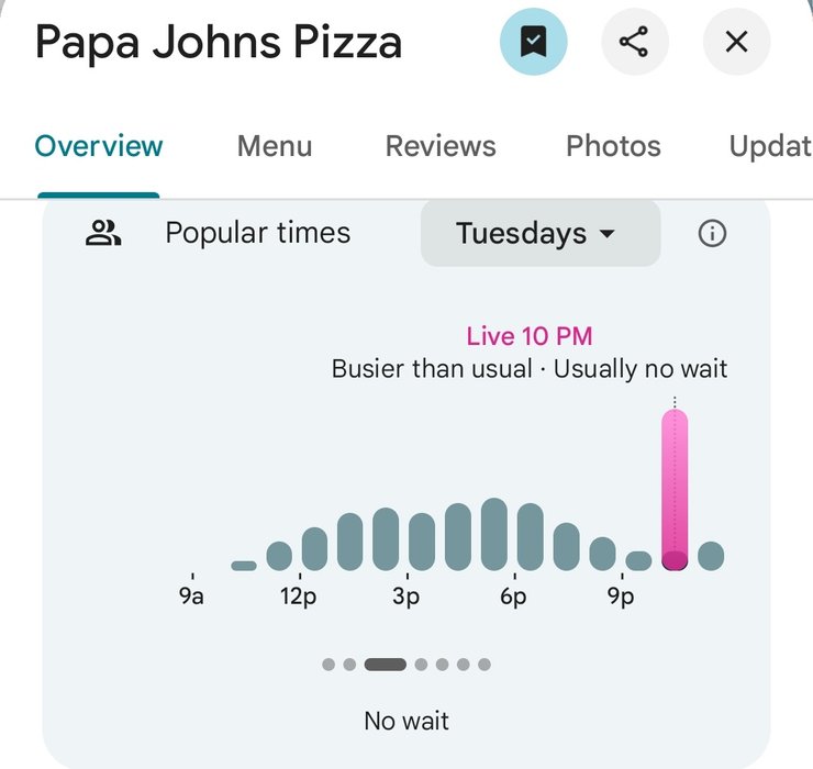 Papa Johns Pizza находится рядом с Пентагоном