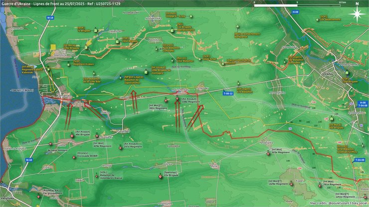 Карта боїв в районі Кам'янського