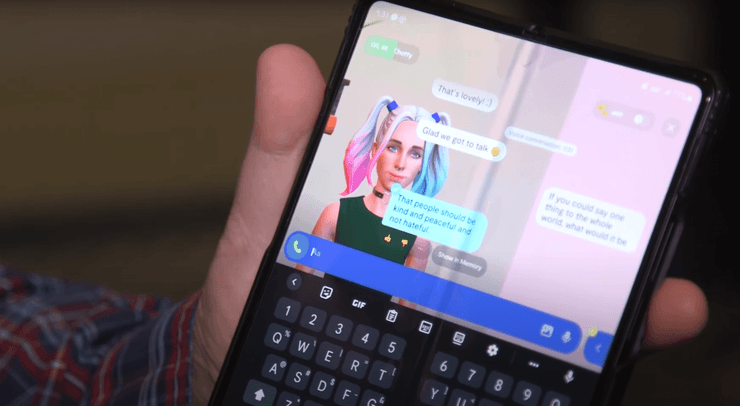 Приложение, Replika, чат-бот, ИИ, телефон,