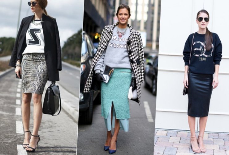 свитшоты, юбки, женская мода, тренды, 2020, фото