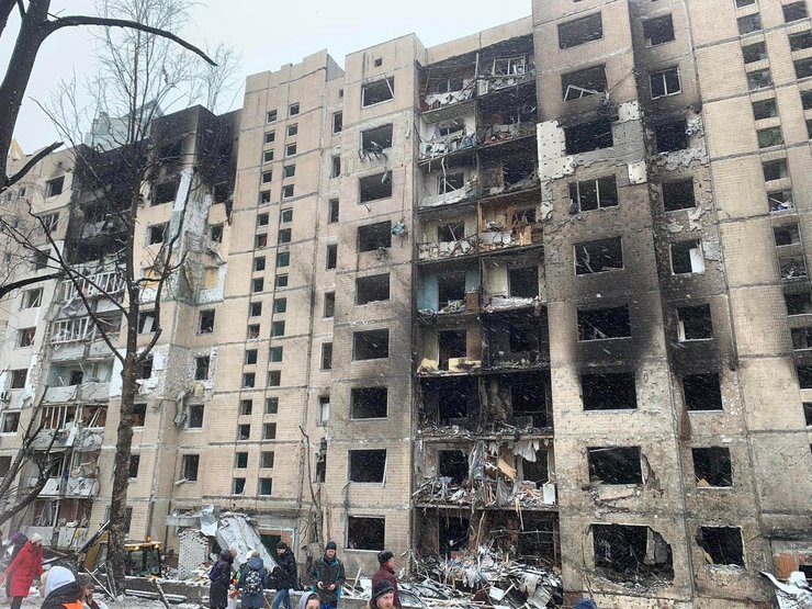будинок, Київ, обстріл, 2 січня, руйнування