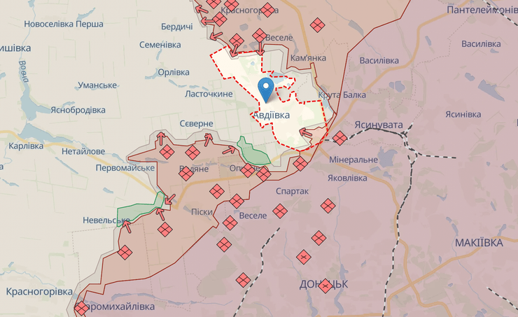 Авдеевка, Авдеевка новости, карта боевых действий