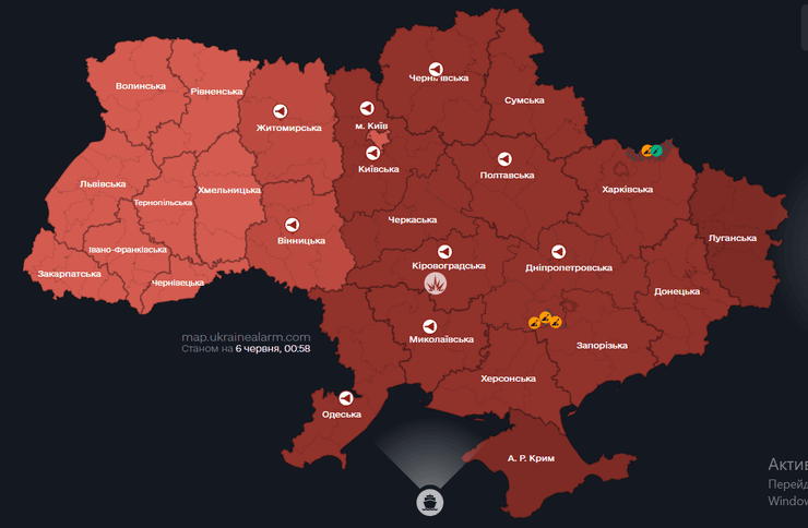 Воздушная тревога в ночь на 6 июня