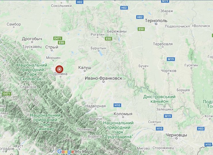 землетрясение, карта