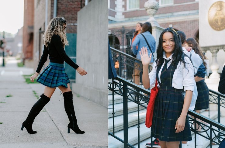 трендовая клетчатая школьная юбка 2021