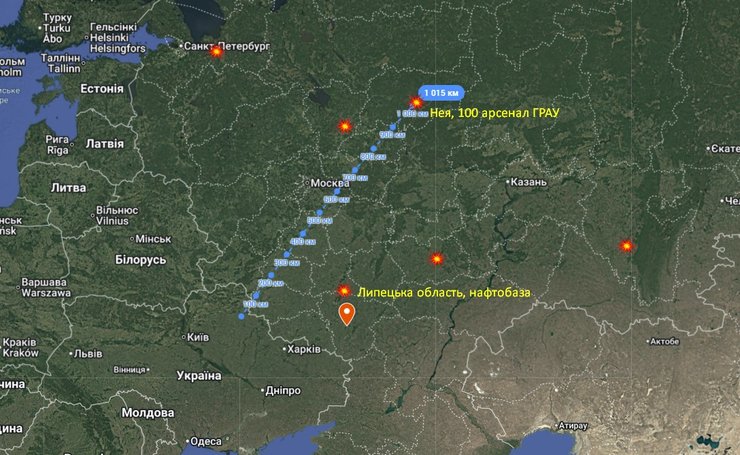 Карта попаданий по объектам РФ в ночь на 6 января