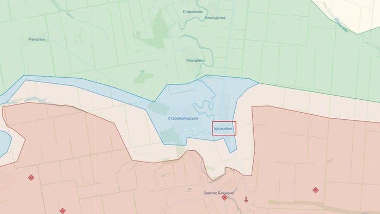 Полселок Урожайное на карте, фото