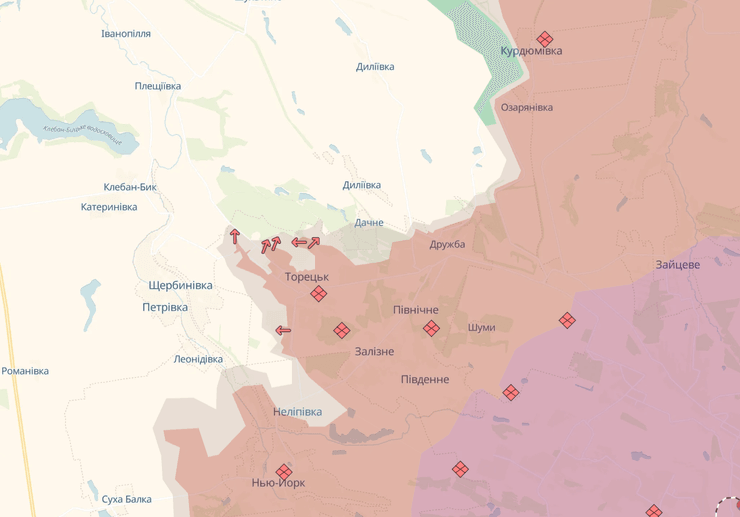 бои за Торецк, Торецкое направление, ситуация под Торецком, ситуация на Донбассе, карта DeepState, ситуация на Донбассе
