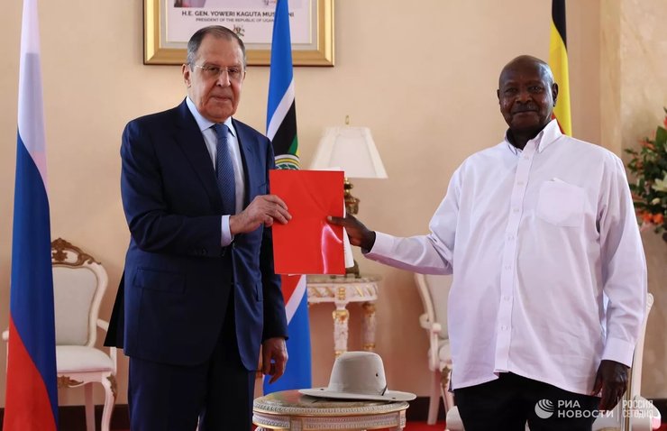 Глава МИД России Сергей Лавров, президент Уганды Йовери Кагута Мусевени, африканское турне Лаврова