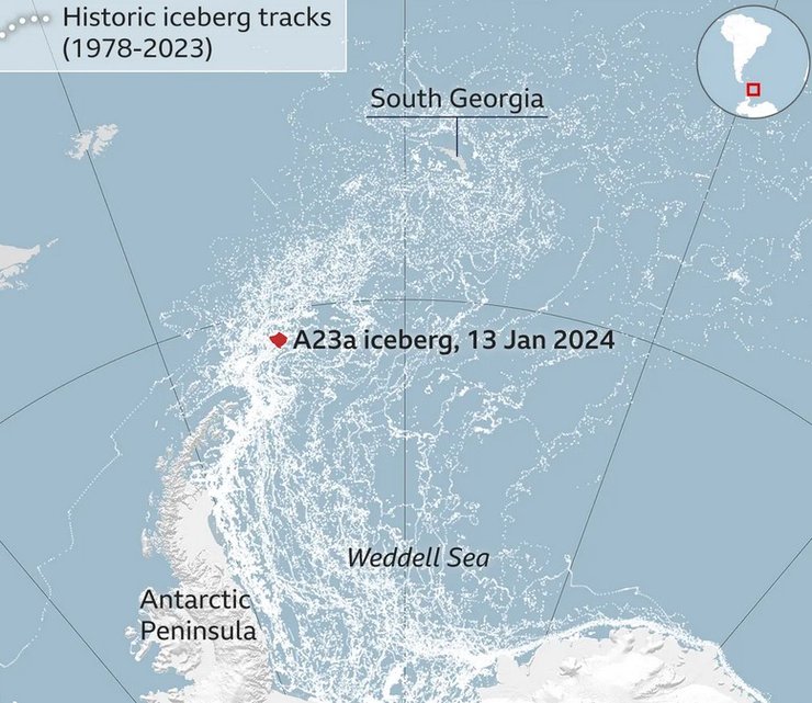 айсберг А23а, самый большой айсберг в мире