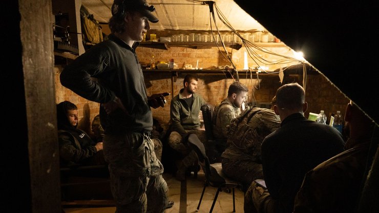 Бійці 3 ОШБр в пункті боротьби з "Шахедами"