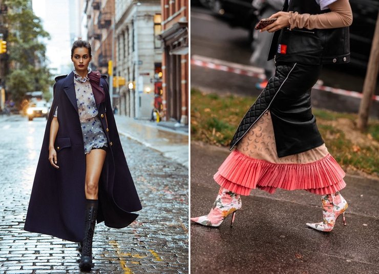 женские тренды, мода, зима 2019, зима 2020, обувь, платья, кейпы, капюшоны