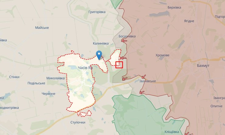 Бои за Часов Яр, карта, 12 апреля, ВСУ