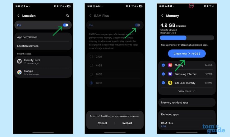 Вимкнення служб Samsung Galaxy S25
